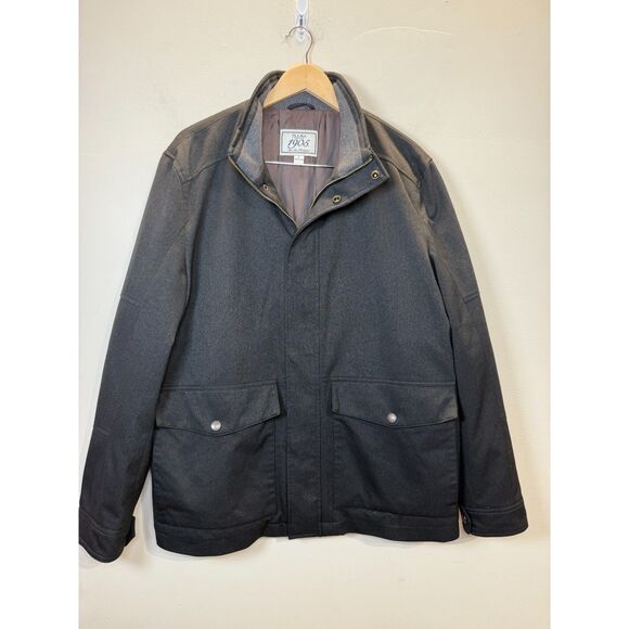 Jos. A. Bank Men's Size Large Black Long Sleeve Jacket Full Zip & Snap - Picture 1 of 4